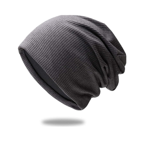 Bonnet unisexe noir en gros, 100 % acrylique, tricoté, couleur unie, décontracté, pour l'hiver, pour adultes, 56-58 cm - Product Image 4