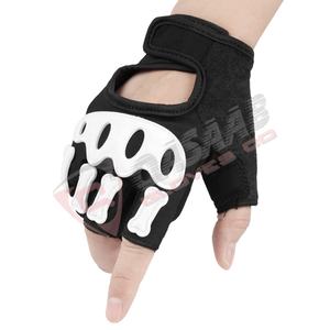 Sports Enfants Fitness Noir Blanc-Couleur Logo Poignet-Taille VTT Demi-Doigt Motards Haltérophilie Workouts Gants de Moto - Product Image 3