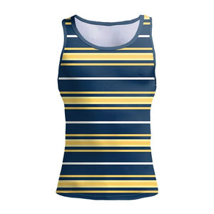 Débardeurs de sport pour hommes à contraste de couleurs sublimées, en coton/polyester respirant à séchage rapide, personnalisables en gros - Product Image 2