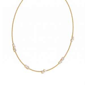 Collier fantaisie en argent sterling 9KT, 10KT, 14KT, 18KT pour femme, avec diamants de laboratoire à taille mixte, bijou haut de gamme pour femme, cadeau - Product Image 5