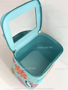 Handmade Beaded <b>Makeup</b> Bag Embroidered <b>Makeup</b> Bag Travel <b>Vanity</b> Box Zipper Organizer Luxury Toiletry Storage <b>Case</b> Beach Theme - Product Image 3