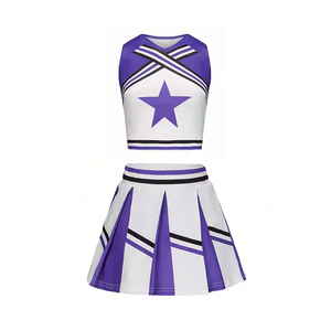 Uniformes de cheerleading personnalisés avec logo, ensemble sans manches en polyester, nouveau style, entraînement scolaire, service OEM - Product Image 3