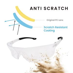SA1333 Cheap Frameless Safety Glasses Clear PC UV380 ANSI/EN Certified Anti-Fog <b>Scratch</b> Resistance Non-slip Nose <b>Pads</b> - Product Image 4