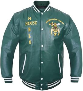 Veste Shriners - Cuir vert bouteille, tissu Noble House, type cuir vert, origine importée - Product Image 2