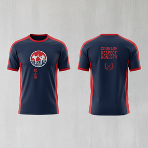 Camiseta Deportiva Unisex de Manga Corta de Poliéster con Estampado por Sublimación, Diseño de Coraje, Respeto y Honesty - Product Image 1
