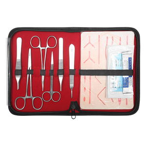 Kits de práctica de sutura con instrumentos quirúrgicos para estudiantes de medicina, con tijeras, pinzas, almohadillas de piel y estuche, para fines educativos. - Product Image 2
