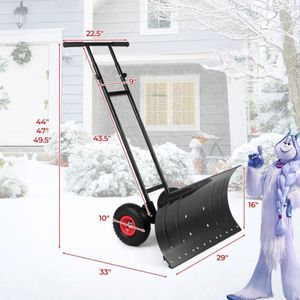 Pala para Nieve de Metal Resistente con Ruedas, Herramienta de Jardín para Quitar la Nieve - Product Image 6