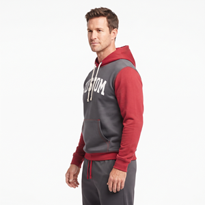 Sweat à capuche tricoté pour homme 2026, coupe classique, couleur contrastante, en polyester, avec poche kangourou, vêtement de sport décontracté, logo personnalisé - Product Image 4