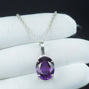 Magnifique pendentif en tanzanite bicolore de coupe ovale, collier unique en argent sterling 925, cadeau - Product Image 1