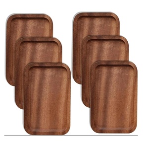 Small Rectangular Aluminium Wood Tray Wholesale Decorative Luxury Modern Platters Scenic Pattern Rounded <b>Corners</b> Movable - Product Image 2