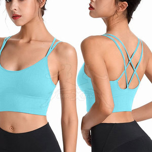 Sujetador deportivo atlético con espalda cruzada, diseño transpirable y ajuste cómodo para ejercicio, yoga y práctica deportiva - Product Image 4