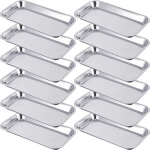 Bandeja Multifuncional Manual de Acero de Alta Calidad para Instrumentos de Laboratorio, Bandeja Cuadrada para Instrumentos Quirúrgicos Dentales y Médicos - Product Image 1