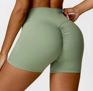 Ensemble de yoga sans couture pour femmes, soutien-gorge contrastant et short, leggings OEMODM taille haute en Spandex/Modal 220g - Product Image 5