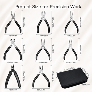 8 in 1 Professional Jewelry Making Pliers Set with Storage Case <b>Wire</b> Wrapping Beading Repair <b>Craft</b> Tools Kit - Product Image 5