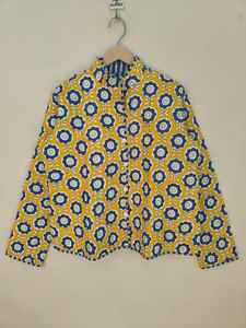 Blouson bomber matelassé réversible en coton écologique, imprimé floral artisanal classique, court, fait main, pour l'hiver, idéal comme cadeau - Product Image 6