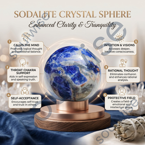 Sphère de cristal de sodalite bleue, boule de pierre précieuse polie, pierre naturelle, décoration pour la maison, cadeau - Product Image 2