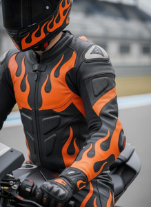Traje de Motociclismo de Cuero Flame Armor – Traje de Piloto Personalizado - Product Image 4