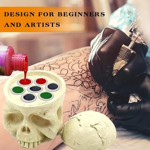 Resin Skull Tattoo Ink Cup <b>Holder</b> Skeleton Pigment Stand for Tattoo Accessories and <b>Makeup</b> Ink Cups - Product Image 5
