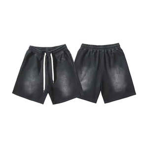 Shorts Deportivos con Efecto Ácido, Diseño Sólido, 100% Algodón, Secado Rápido, Transpirables, Conjuntos para Correr de Verano - Product Image 1