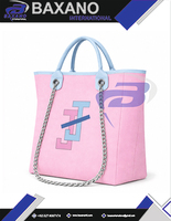 Sac fourre-tout en toile durable Jack And Jill Of America Sorority, rose clair et bleu foncé, avec bandoulière chaîne, grande capacité, haute qualité, sac tendance