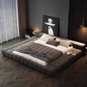 เตียงแพลตฟอร์มลายตารางสไตล์เลานจ์แบบโมเดิร์นอย่างล้ำลึก - Product Image 3