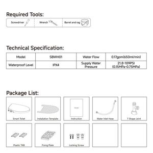 Sedile WC Bidet Intelligente con Seduta Riscaldata Regolabile e Temperatura e Pressione dell'Acqua Automatiche, Ugello Automatico, Bidet Portatile - Product Image 5