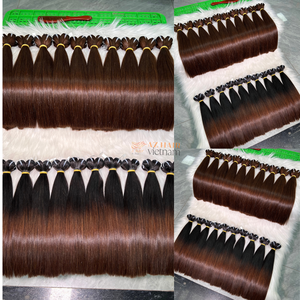 Extensions de cheveux humains de luxe ultra-lisses, brun naturel, cheveux Remy vietnamiens, lissés, 100 grammes, double trame machine - Product Image 6