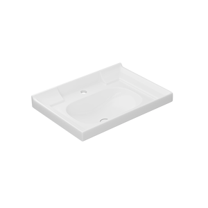 Vasque de salle de bain murale carrée en céramique, moderne, écologique, facile à nettoyer, avec support de robinet monotrou, design minimaliste - Product Image 4