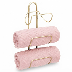 Wholesale Vintage Bathroom Accessories <b>Gold</b> <b>Wall</b> Mounted Towel Rack Ornate Victorian Style 3-Tier Vertical Bathroom Towel Holder - Product Image 6