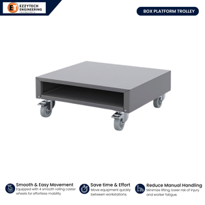 Heavy Duty Carbon Steel <b>Platform</b> <b>Trolley</b> Cart Four-Wheel Swivel Casters Lockable Design Powder Coated for Industrial Material - Product Image 1