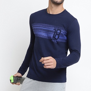 Camiseta de Hombre 100% Algodón, Casual, a Rayas, Cuello Redondo, Manga Larga, Tejida, Ecológica, Tallas Grandes, al por Mayor, Estampada, Hecha en Bangladesh - Product Image 3