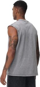 เสื้อกล้ามผู้ชายสไตล์ Distressed Muscle Tee ผ้าถัก 100% คอตตอน ล้างสีแบบ Mineral Wash ทรงคลาสสิค คอกลม เหมาะสำหรับการออกกำลังกายและใช้ในชีวิตประจำวัน - Product Image 3