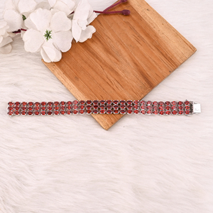 Luxury 925 Sterling Silver <b>Garnet</b> Tennis <b>Bracelet</b> Fashion Gemstone Jewelry for Unisex - Product Image 3