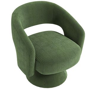 Poltrona Girevole Moderna Verde con Imbottitura Spessa, Sedia Imbottita per Soggiorno, Comoda per la Lettura - Product Image 1