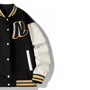 Chaquetas de Béisbol de Invierno con Logotipo Personalizado al por Mayor para Hombre, Chaquetas Bordadas con Logotipo Estilo Universitario, Ropa de Hombre de Moda, Estilo Vintage con Parches - Product Image 4