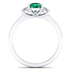 REYES Wholesale Price 925 Sterling <b>Silver</b> Round Brilliant Cut 0.5 Carat <b>Emerald</b> Gemstone and Moissanite <b>Rings</b> For Women - Product Image 4
