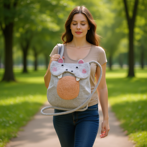 HippoFace <b>Drawstring</b> <b>Backpack</b> Purse Stylish Felt <b>Drawstring</b> <b>Backpack</b> for Women - Product Image 3
