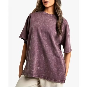 T-shirts délavés pour femmes, lavables, antibactériens, confortables, tendance, prix de gros, faible MOQ - Product Image 1