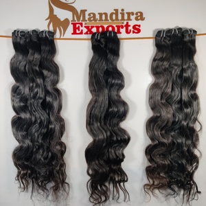 Venta al por Mayor de Cabello Virgen Indio Natural, Extensiones de Cabello con Doble Trama, Envío Directo - Product Image 5