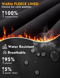 Pantalon de ski pour homme, imperméable, chauffant, coupe-vent, pantalon de neige isolé, isolation en polaire synthétique, fermeture à cordon - Product Image 6