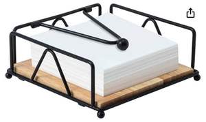 Porta Servilletas Plano de Madera, Porta Servilletas Cuadrado de Metal y Madera de Estilo Moderno para Cocina o Mesa de Comedor - Product Image 2