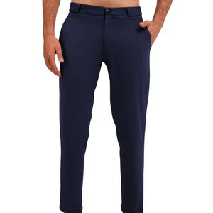 Pantalones de Vestir para Hombre, Color Azul Marino, Corte Slim Fit, Elásticos, Casuales, Formales, para Oficina, Venta al Por Mayor - Product Image 1