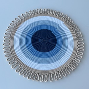 Lavish Blue Tone Macrame <b>Placemats</b> for Guest Entertaining <b>Dining</b> Setup and Festive <b>Table</b> Decoration Wholesale From India - Product Image 5