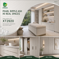 Panneau MDF mélaminé Jinbase Ivory Rift Texture 18 mm E0 1220x2440 mm, panneau MDF stratifié pour meubles et panneaux muraux