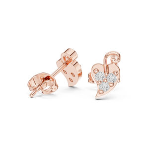 Boucles d'oreilles de fiançailles en or blanc 14 carats avec diamant rond cultivé en laboratoire pour femmes |   Nouveau diamant cultivé - Product Image 5