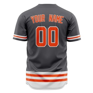 Camiseta de Béisbol Gris Personalizada para Hombre, Manga Corta, Nombre del Equipo 00, Impresión Serigrafiada, Ropa Deportiva de Poliéster que Absorbe la Humedad - Product Image 3