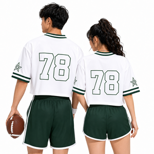 Vente en gros usine – Nouveau design unisexe de maillot de football américain, coupe courte, tenue d'équipe respirante, t-shirt de sport personnalisé sublimé – Fournisseur - Product Image 2