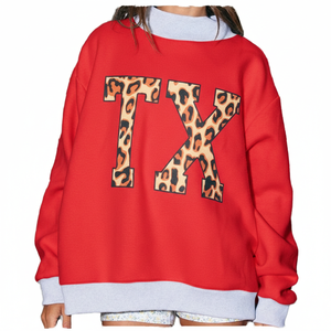 เสื้อสเวตเชิ้ตคอเต่าทรงโอเวอร์ไซส์สำหรับผู้หญิง พร้อมขอบคอ ขอบแขน และชายเสื้อแบบริบตัดสี - Product Image 4