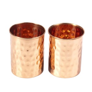Verre à boire martelé en cuivre pur de qualité supérieure, fait main, vaisselle de cuisine, écologique, au meilleur prix - Product Image 3