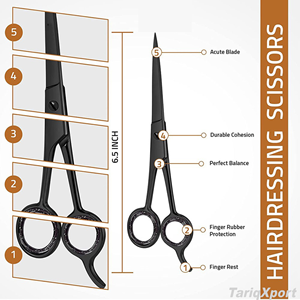 Ciseaux de coiffure professionnels en acier inoxydable avec revêtement en titane, logo personnalisé, vis réglable, légers, pour la coupe - Product Image 3